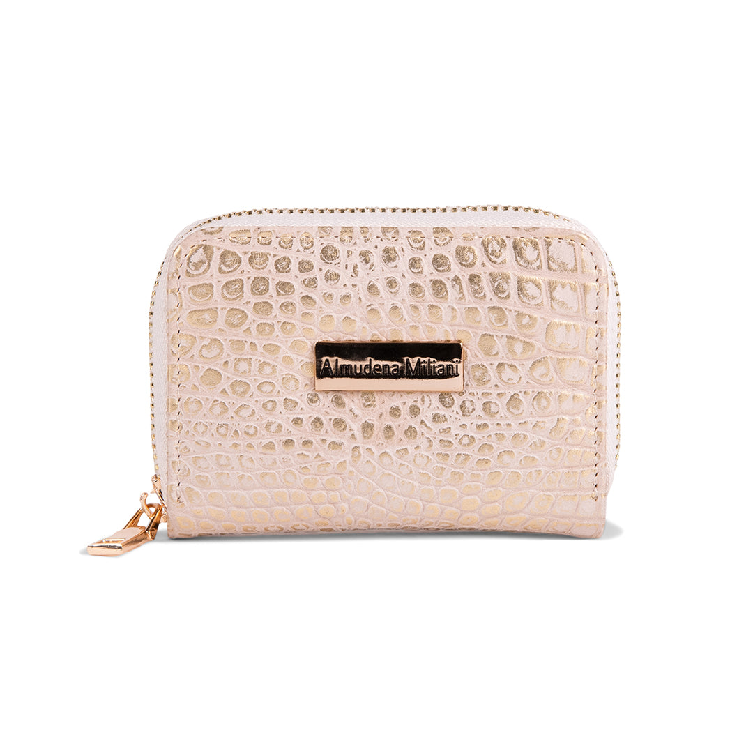 NEW! MONEDERO DONA ORO BEIGE